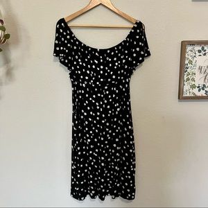 Lane Bryant polka dot off the shoulder black dress 14/16